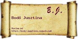 Bodó Jusztina névjegykártya